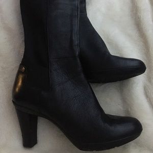 GEOX Black Knee high Leather Boots